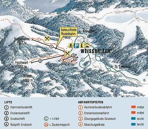 Weißbriach - Gitschtal Pistenkarte