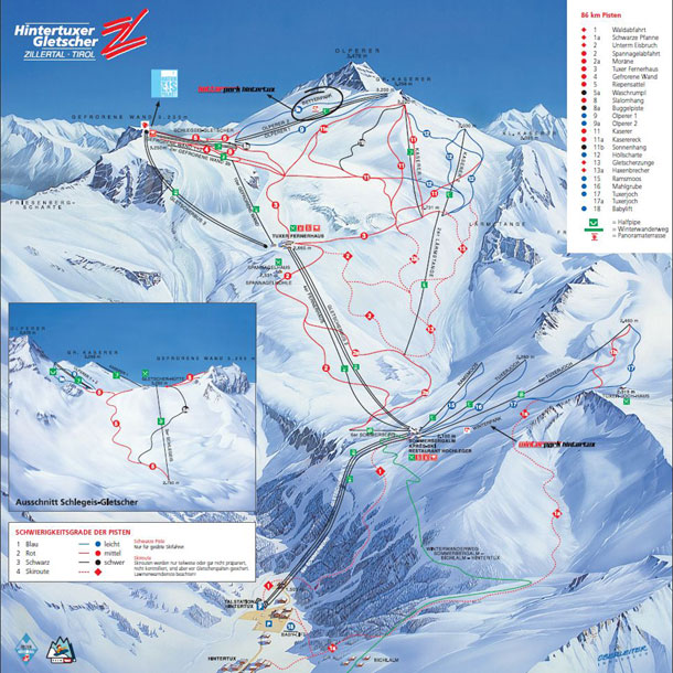 Hintertuxer Gletscher Pistenkarte