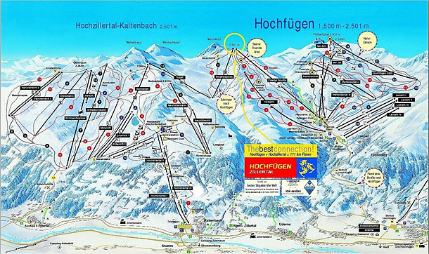Hochfügen Pistenkarte