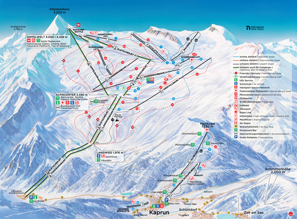 Kitzsteinhorn - Kaprun Pistenkarte