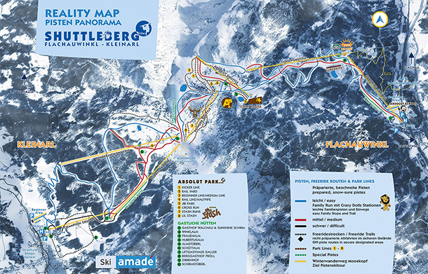 Kleinarl - Flachauwinkl Pistenkarte