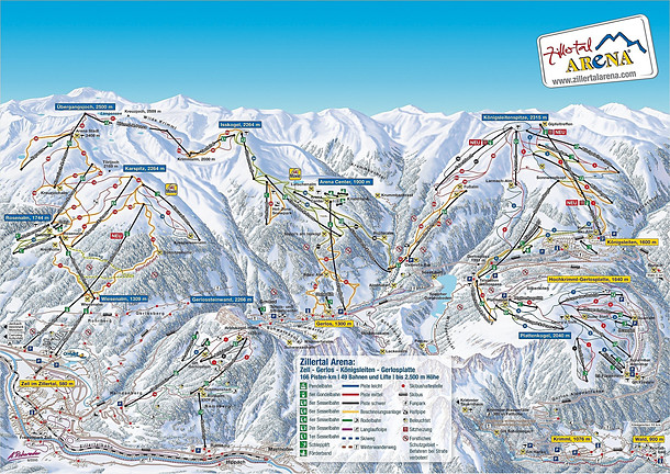 Königsleiten/Wald - Zillertal Arena Pistenkarte