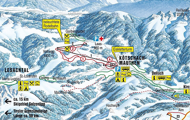 Kötschach - Mauthen Pistenkarte