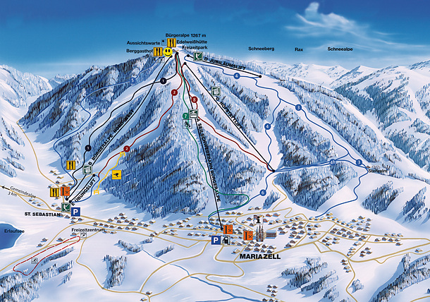 Mariazeller Bürgeralpe Pistenkarte