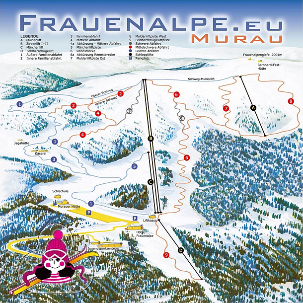 Murauer Frauenalpe Pistenkarte