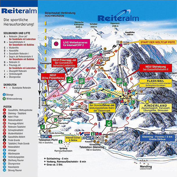 Reiteralm Bergbahnen Pistenkarte