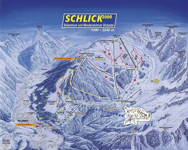 Schlick 2000 Pistenkarte