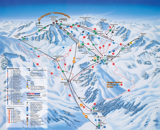 Stubaier Gletscher Pistenkarte