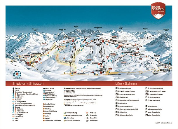 Warth - Schröcken Pistenkarte