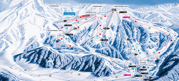 Werfenweng - Ski-Board-Wander- Arena Pistenkarte